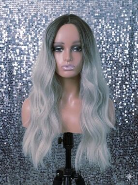 Gray Ombre Long Wavy Synthetic Wig